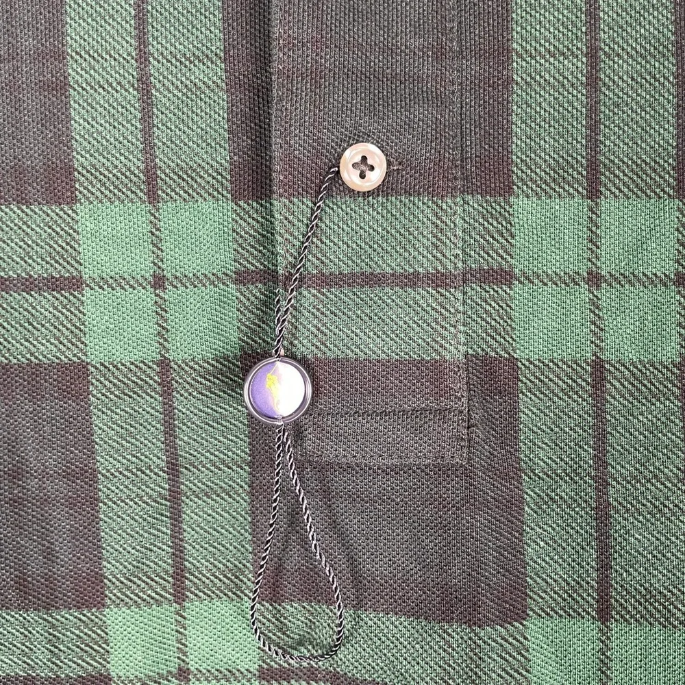 Polo Ralph Lauren Polo‎ Shirt Mens S Green Plaid Custom Slim Fit Gold Pony NWOT